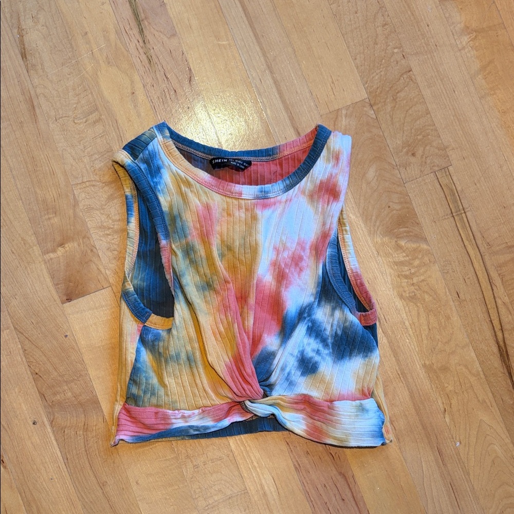 SHEIN Multicolor Tie-Dye Crop Top
